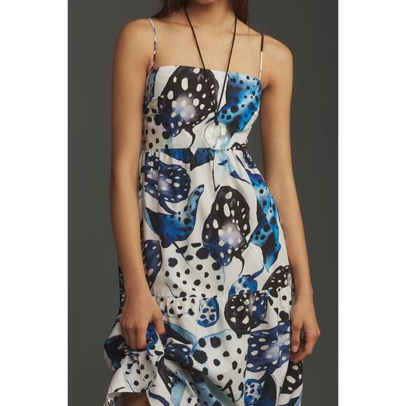 Farm Rio Printed Cotton Poplin Midi Dress XS - Picture 4 of 10